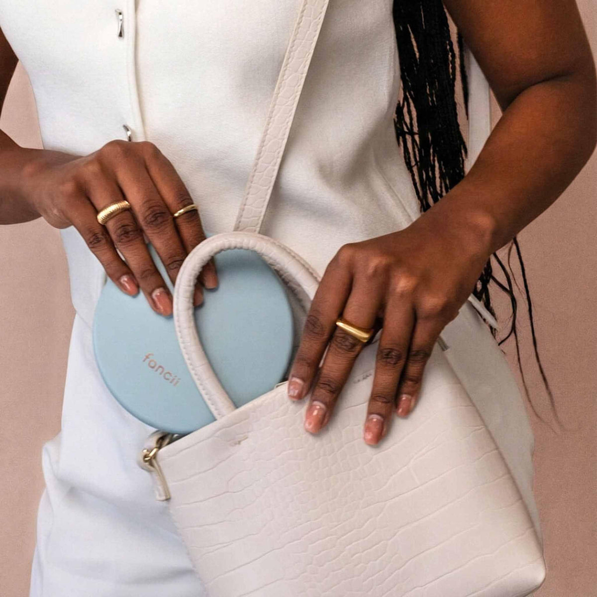 Fancii Taylor travel-friendly mirror fits easily in a purse.