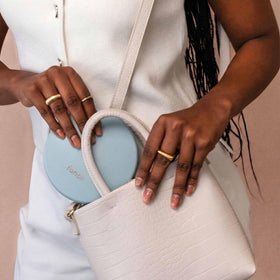 Fancii Taylor travel-friendly mirror fits easily in a purse.