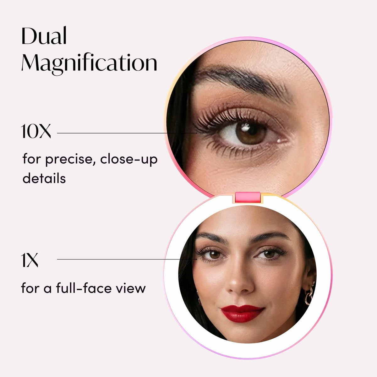 Fancii Taylor Tru-Glow lighting with three temperatures for color-accurate makeup.