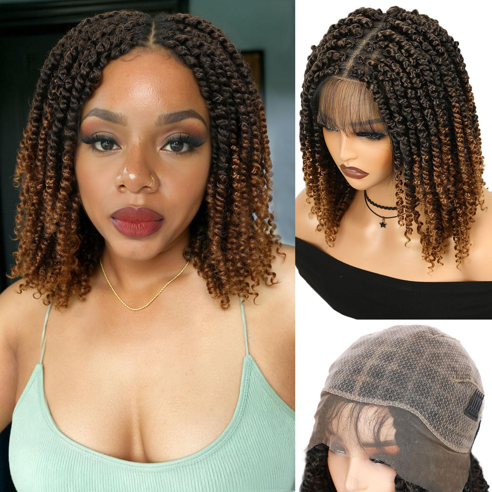 Fancy Hair double full lace wig front view with natural baby hairs for seamless hairline.