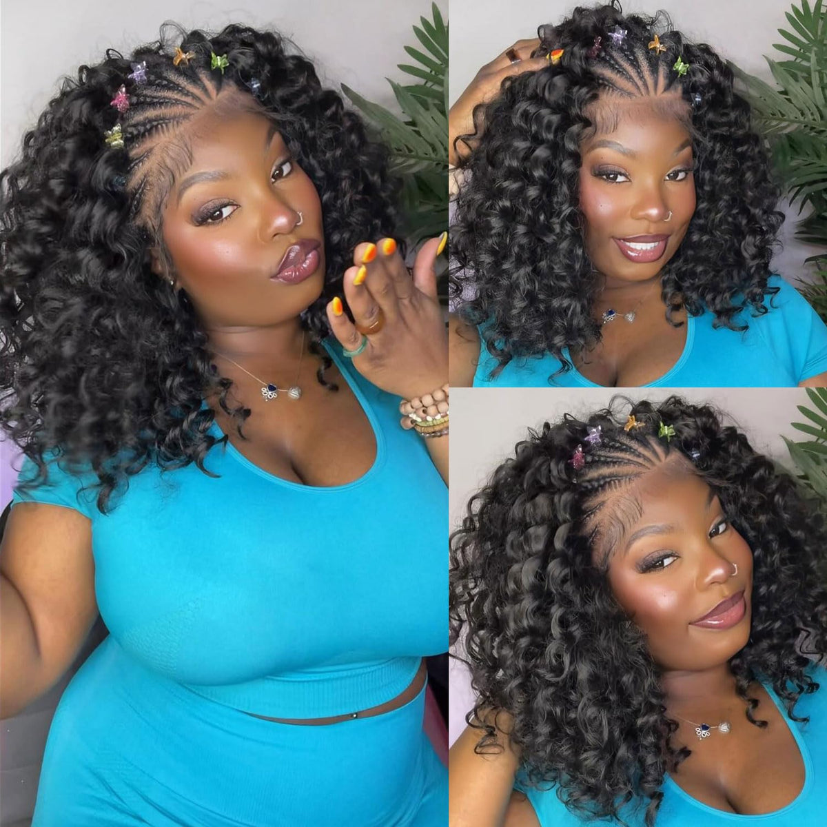 Fancy Hair detailed braids in cornrows for a braided wig look.