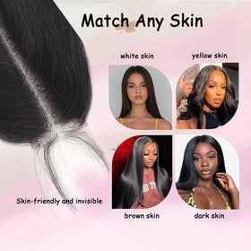 FancyCow Brazilian Remy hair closure in natural black for versatile styling options