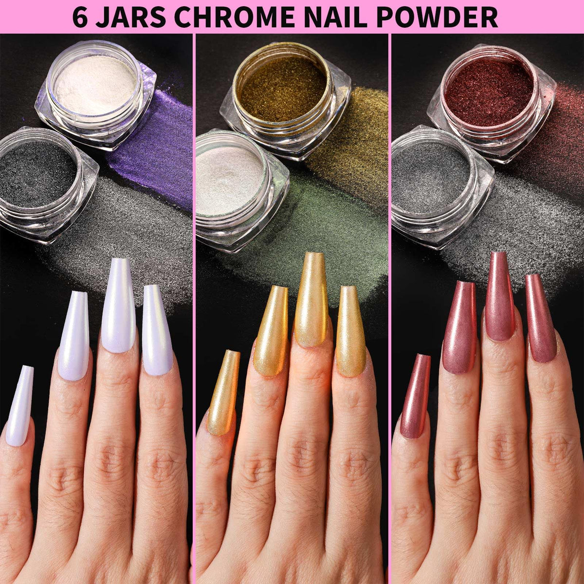 FANDAMEI chrome powder jars deliver mirror shine for bold accents.