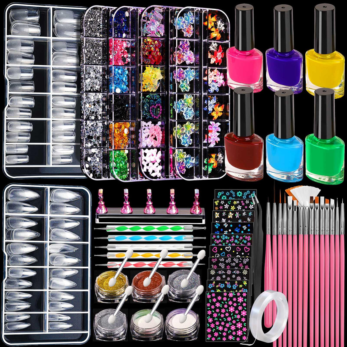 FANDAMEI nail art kit packaging highlights a complete in-home manicure set.