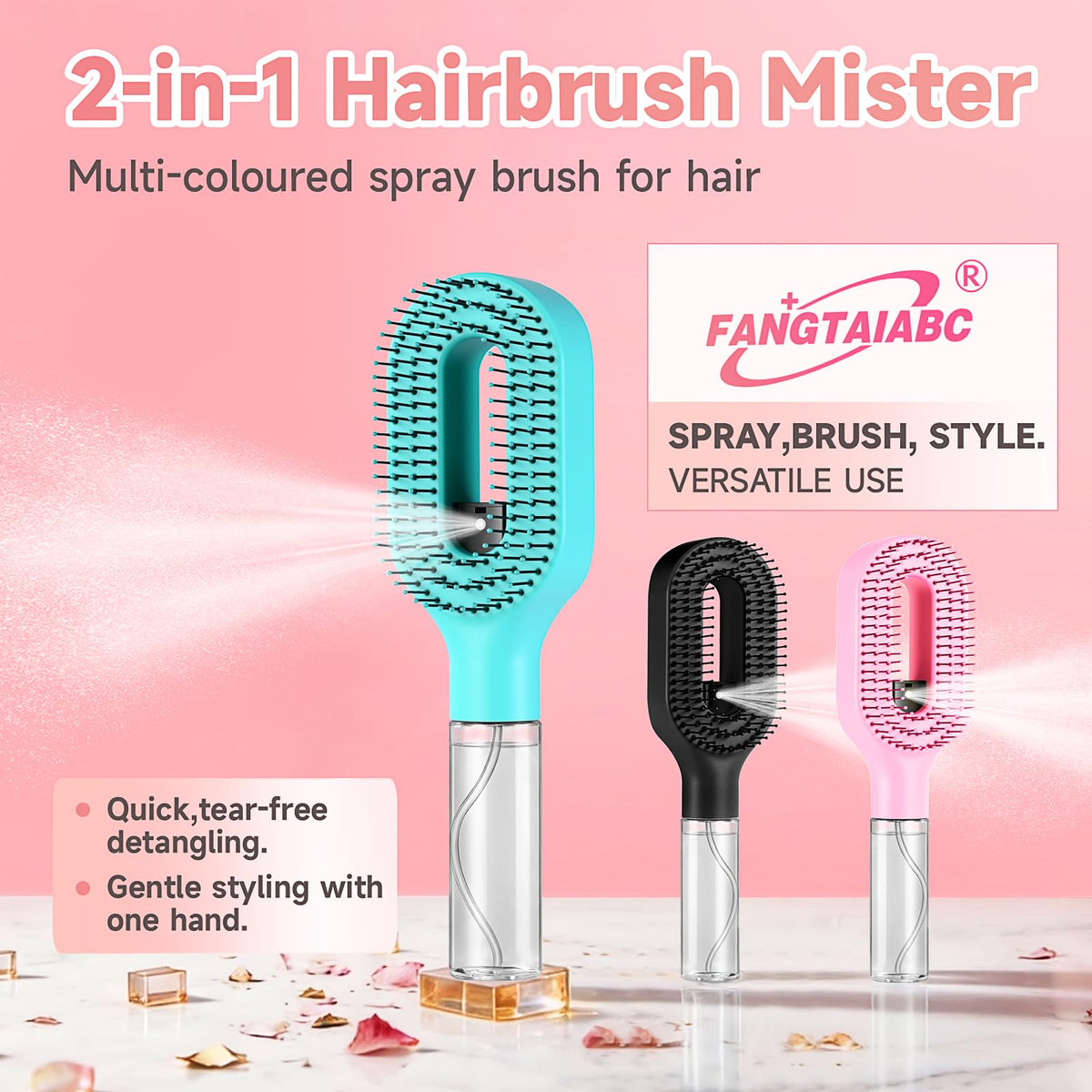 Fangtaiabc Hairbrush Mister used with kids for easy grooming and reduced morning fuss.