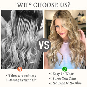 Fanguilar 2-clip wefts provide versatile placement options.