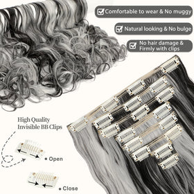 Fanguilar 3-clip wefts add targeted volume along the crown.