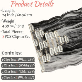 Fanguilar 4-clip weft design helps secure and blend with natural hair.