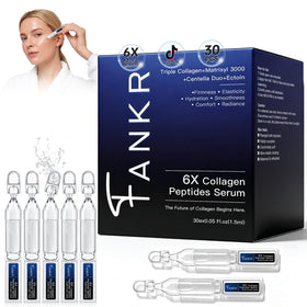 Fankr 6X Collagen Serum bottle shows premium hydration and smoother complexion.