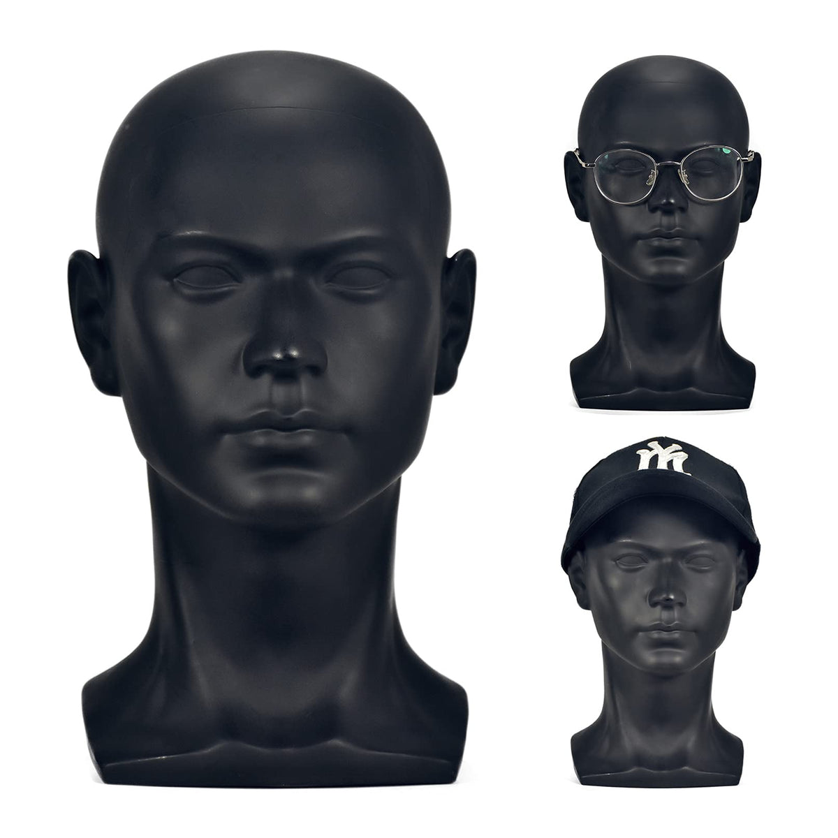 FanLin male mannequin head wig display for realistic wig fitting and showcasing.