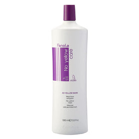 Fanola No Yellow Purple Hair Mask bottle pour shows quick toning for brassy blondes