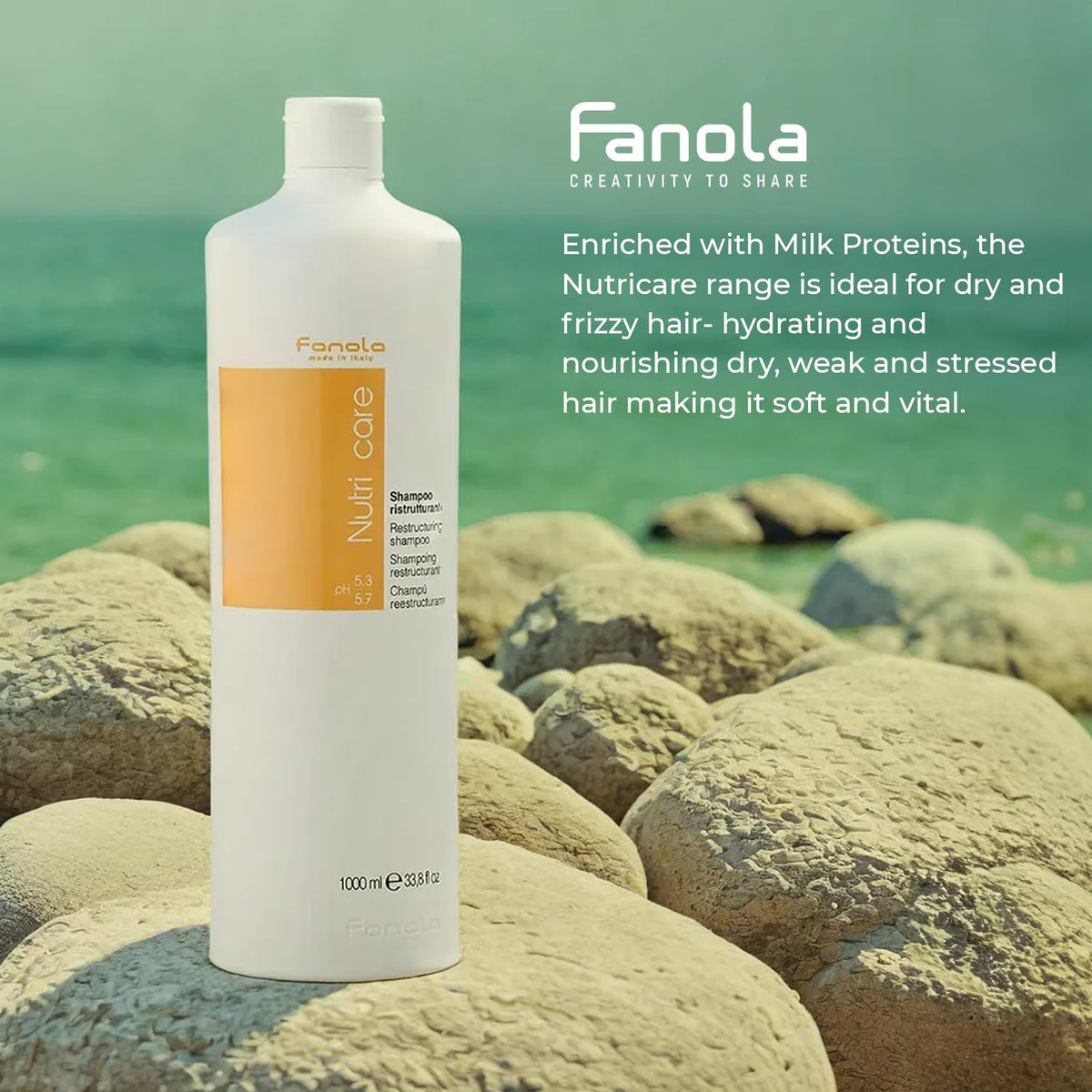 Italian professional brand heritage signaling salon-quality care.