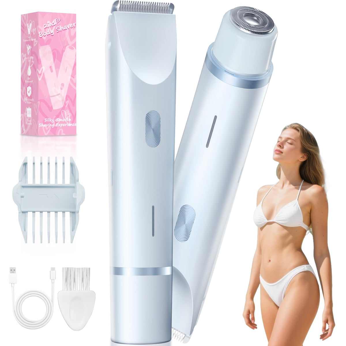 Fanovae Bikini Trimmer dual-ended design for fast, comfortable grooming