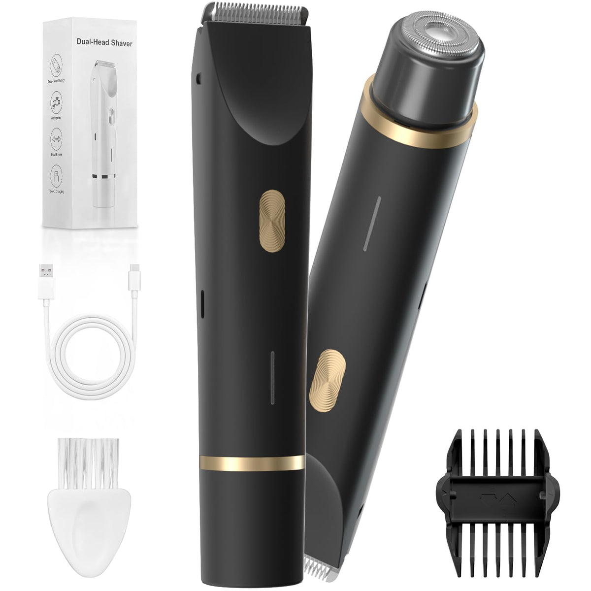 Fanovae Body Trimmer dual-head design for fast, even grooming on chest and legs.
