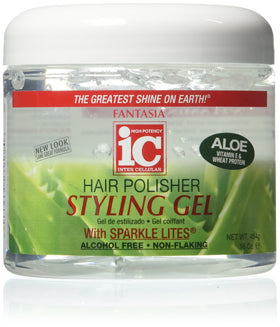 Fantasia Gel Aloe Clear 16 oz bottle showing clear gel for body and shine