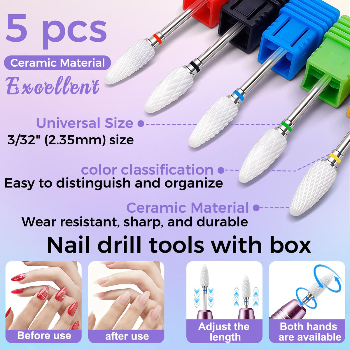 Fantexy corn shape medium ceramic nail bit for standard prep