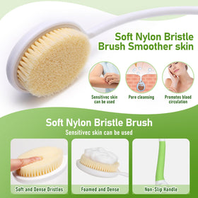 Fanwer soft-touch grip on back brush ensures stable use when wet.