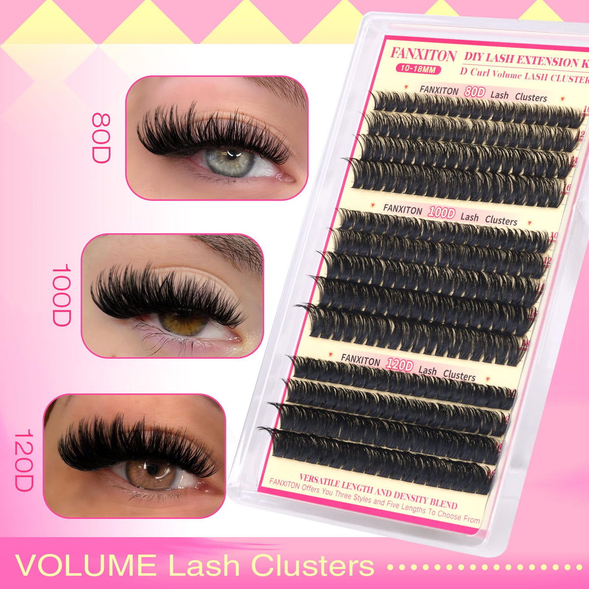 FANXITON D Lash Clusters Kit includes lash tweezers for precise placement.