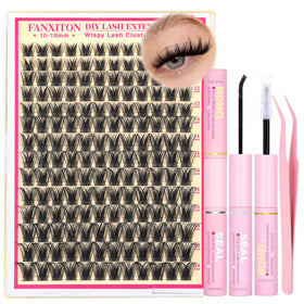 FanXiton Lash Clusters Kit collection showing mixed lengths for versatile looks