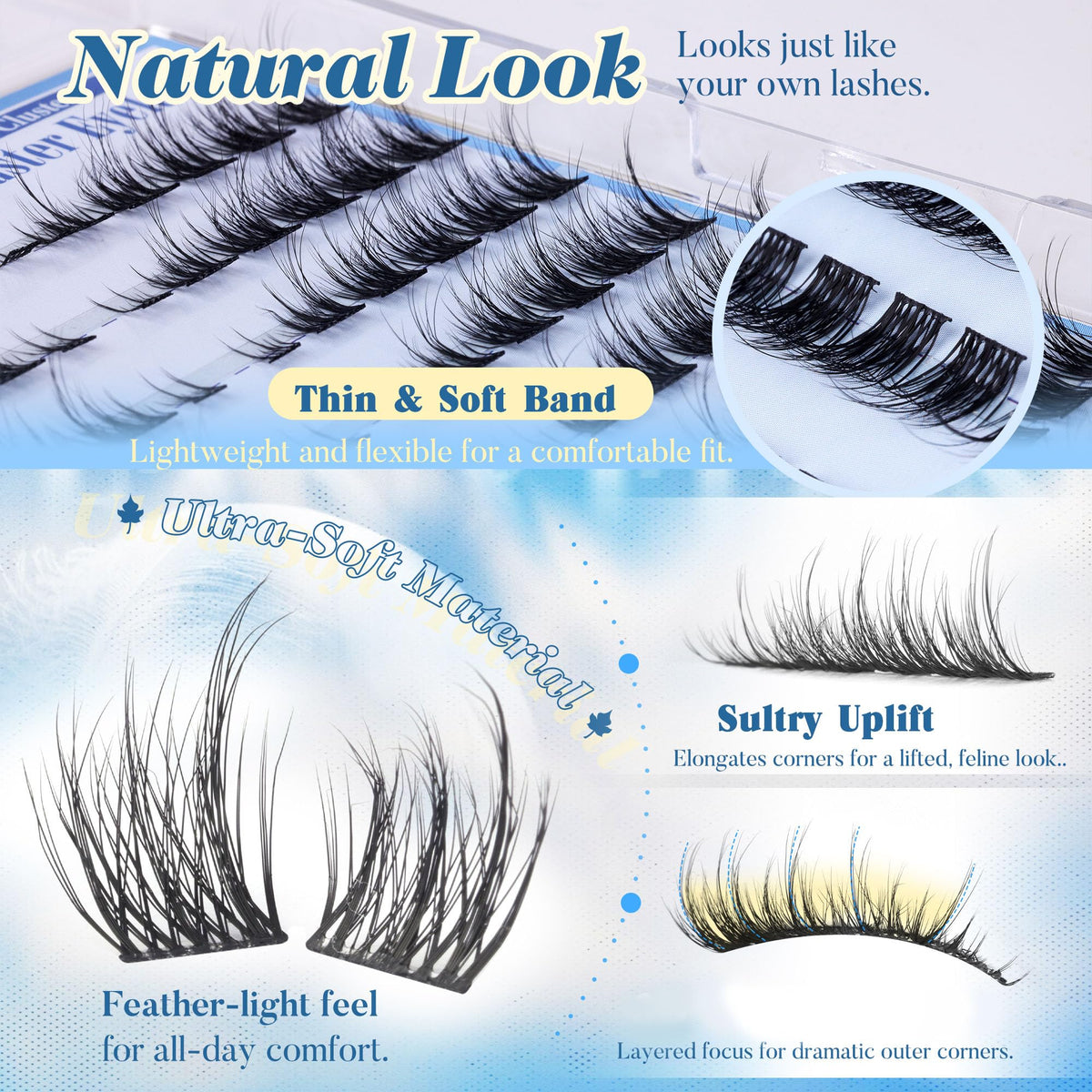 FanXiton lash clusters in multiple specs for office or evening looks.