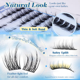 FanXiton lash clusters in multiple specs for office or evening looks.