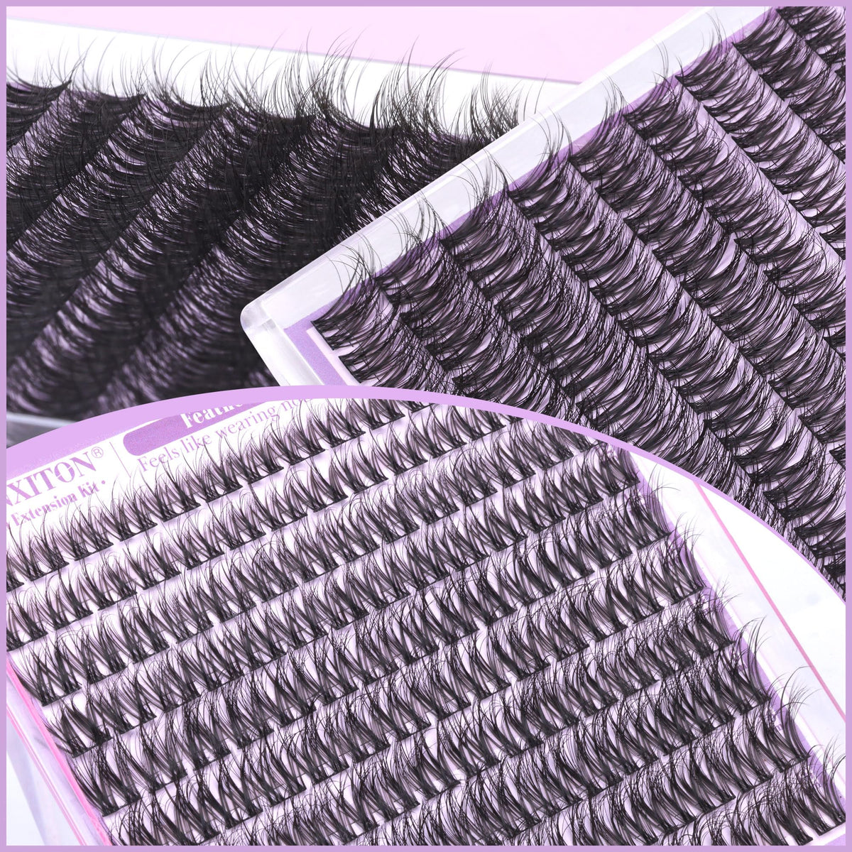 FANXITON natural-feather weight clusters blend with real lashes.