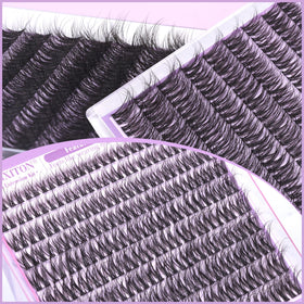 FANXITON natural-feather weight clusters blend with real lashes.