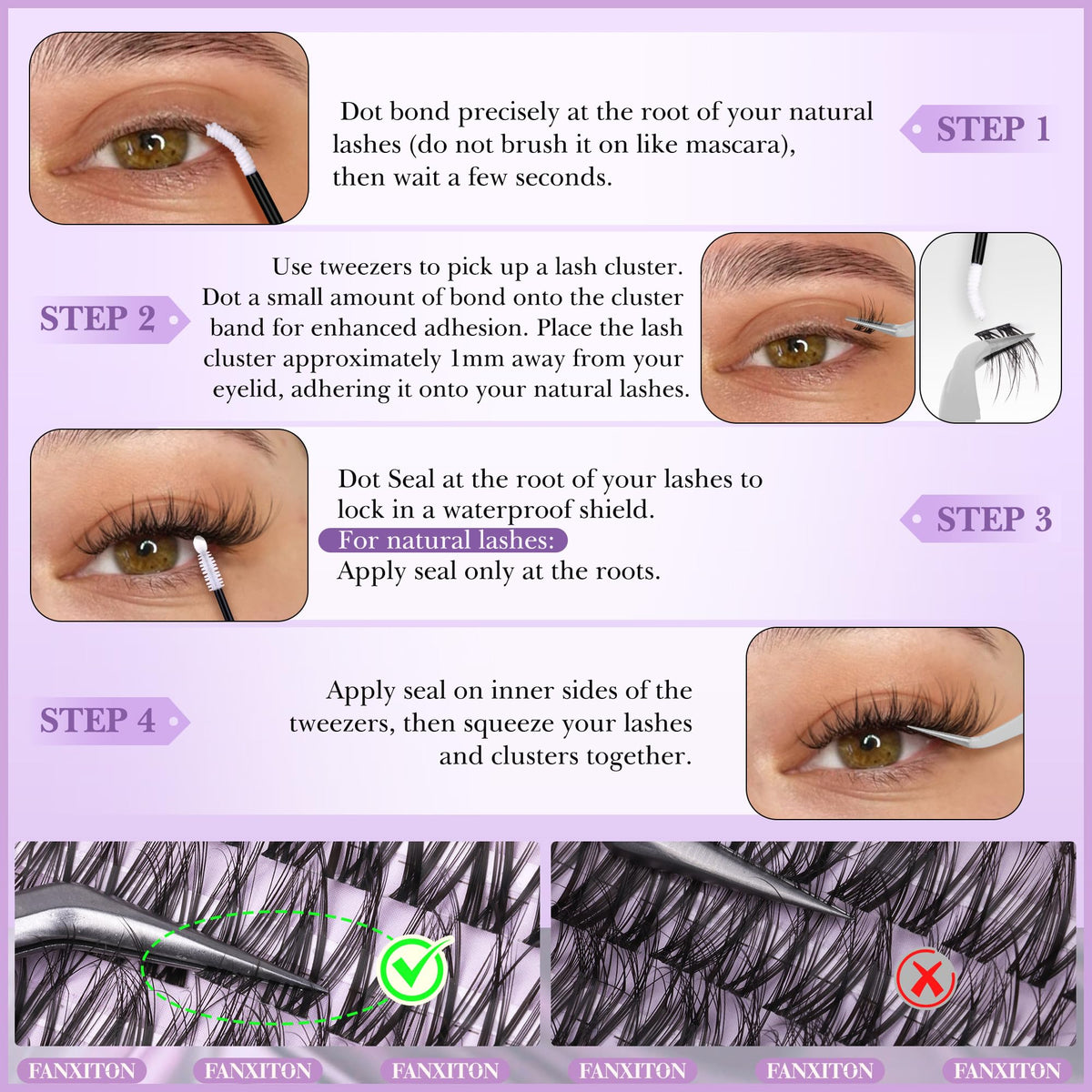 FANXITON spider lash clusters 14mm for wispy drama