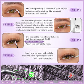FANXITON spider lash clusters 14mm for wispy drama