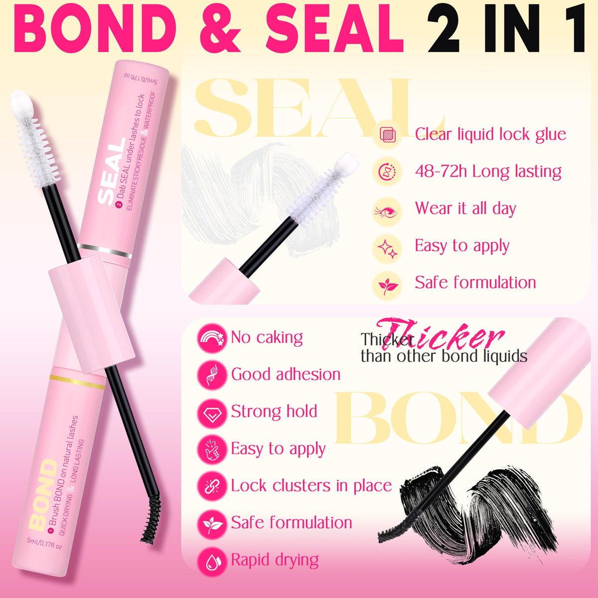 FanXiton wispy lash clusters in 16mm length for fuller depth