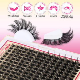 FanXiton wispy lash clusters in 18mm length for dramatic effect