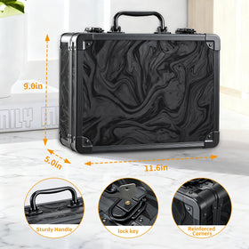Lockable closure on Faquenc case adds security during flights.