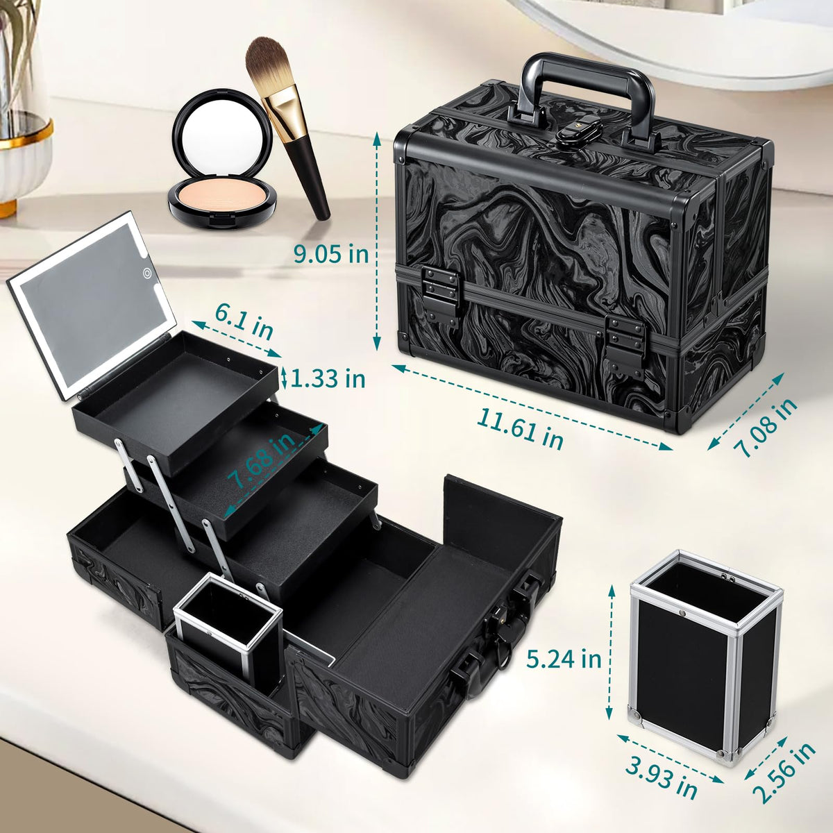 Faquenc organized travel case helps quick access for busy professionals.