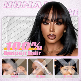 Farblick 10-inch straight wig ideal for casual or office looks