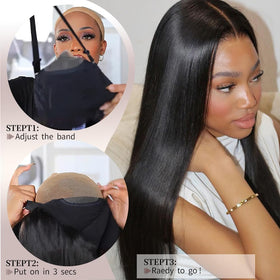 Farblick 24-inch glueless wig in natural black delivers long, flowing style.