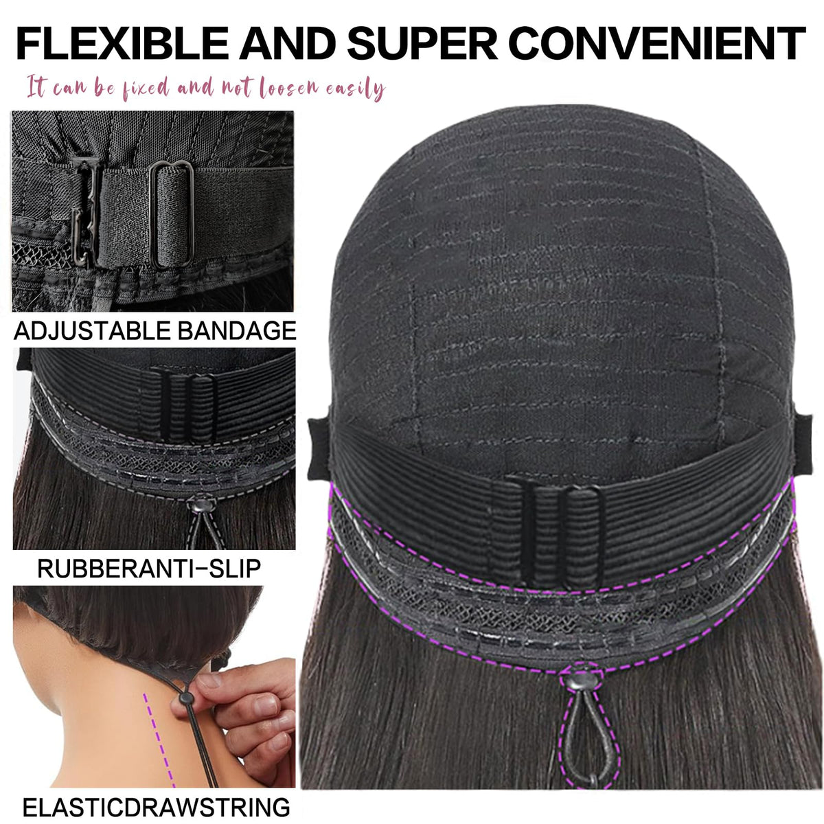 Farblick Bob Wig natural hairline enhances discreet daily use.