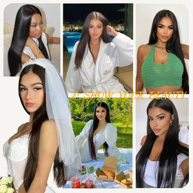 Farblick ready-to-wear wig provides quick style without glue for busy mornings.