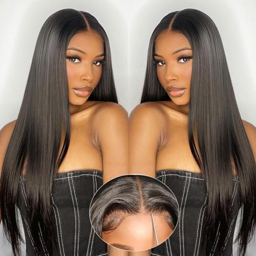 Farblick wear-and-go glueless wig with 6x4 HD lace detail blends with skin for a natural look.