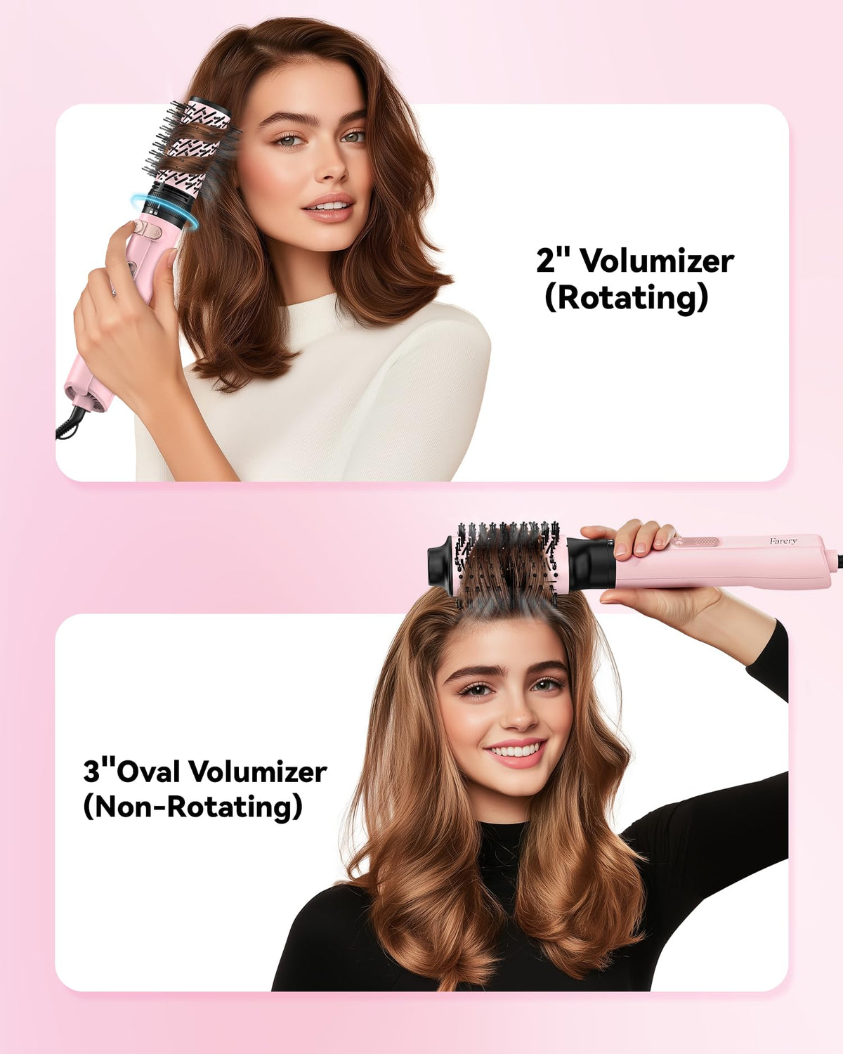 Farery 3-inch oval brush smooths and shapes for a polished look