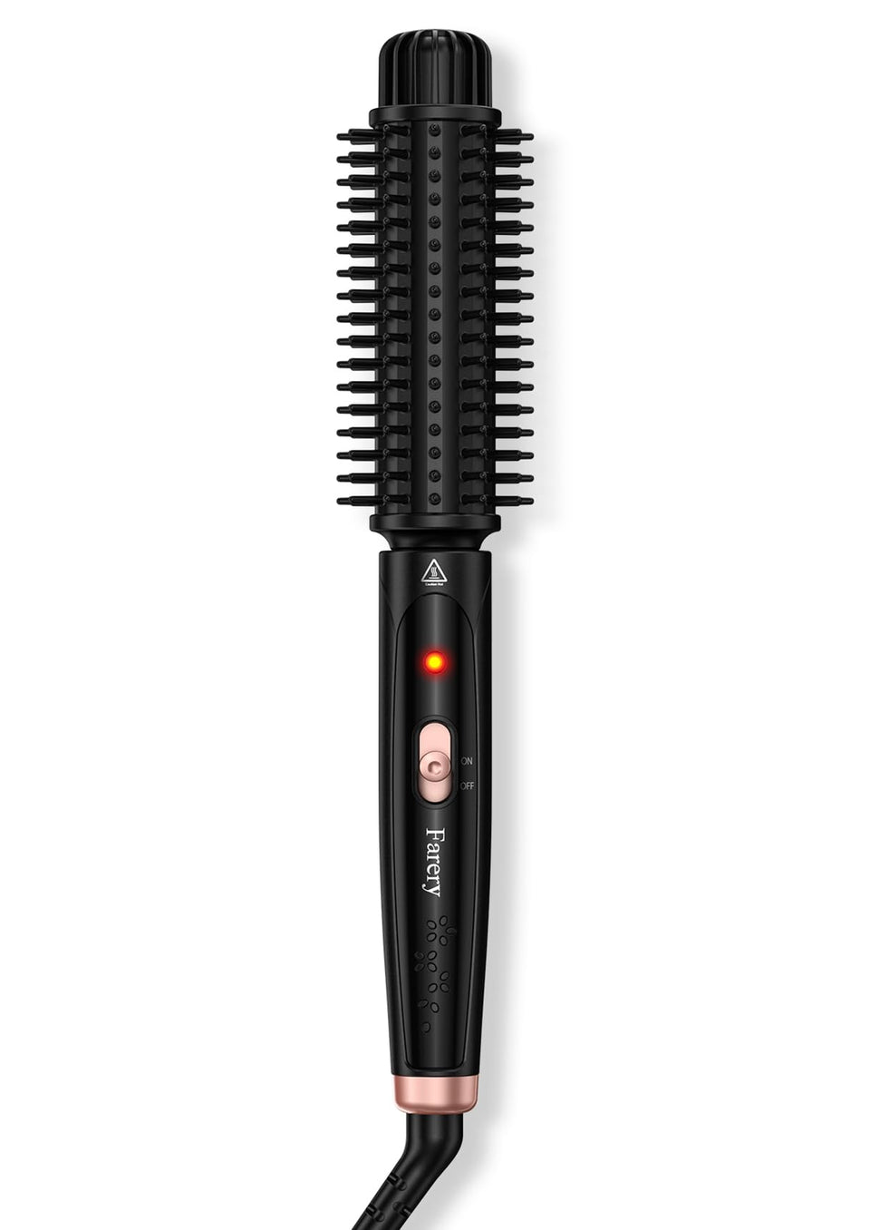 Farery anti-scald bristles enable close-root styling and smooth curls.