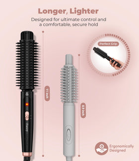 Farery brush-and-curl combo creates natural-looking waves.