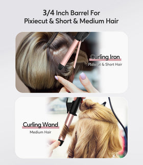 FARERY ceramic barrel close-up highlights even heat distribution for smooth curls.