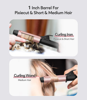 FARERY dual voltage travel curling iron for worldwide styling.