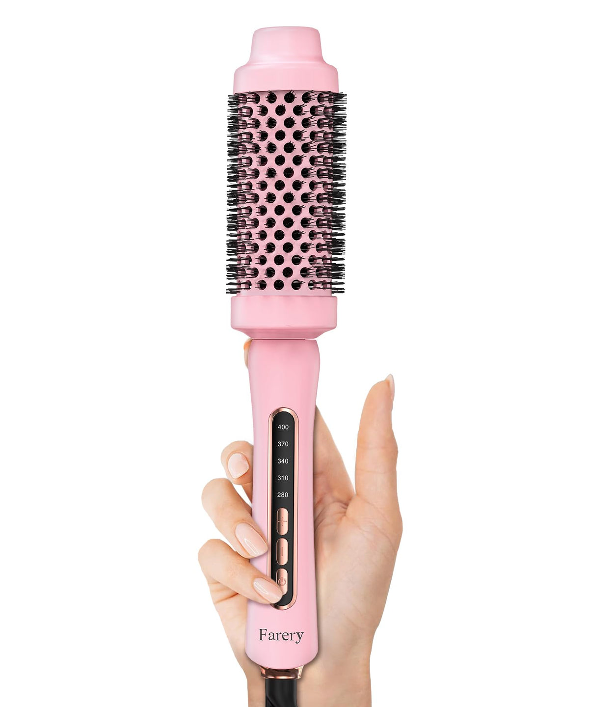 Farery pink dual-voltage travel brush for international use