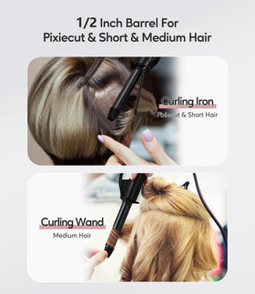 FARERY iron showing adjustable heat settings for different hair types