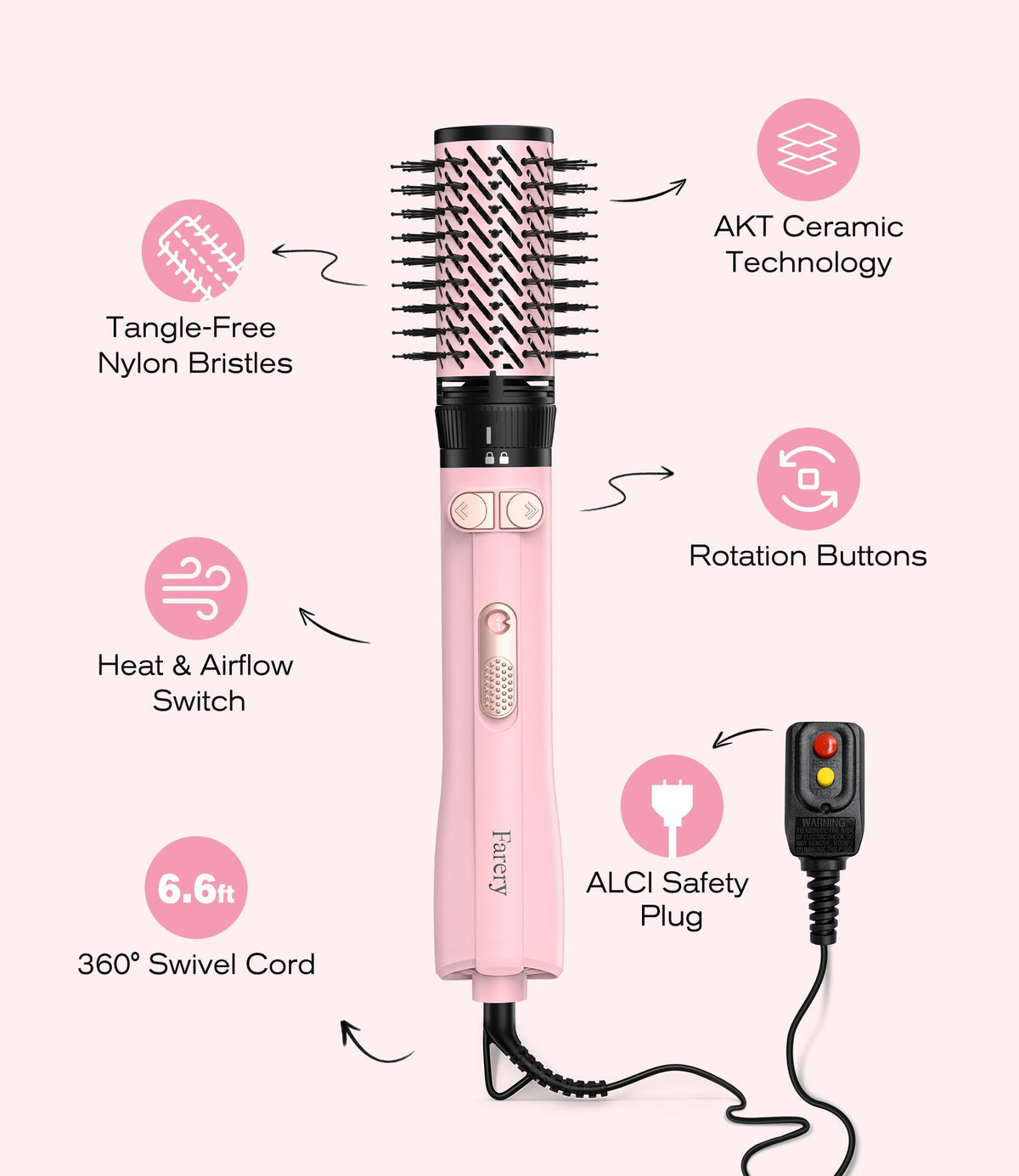 Farery non-rotating oval brush for quick touch-ups and smoothness
