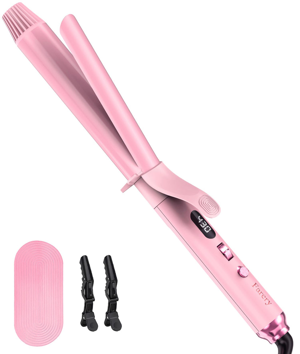 FARERY long-barrel curling iron for fast long-hair waves.