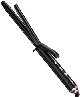 Farery long-barrel curling iron shows its 3-4 inch barrel for defined long-hair curls.