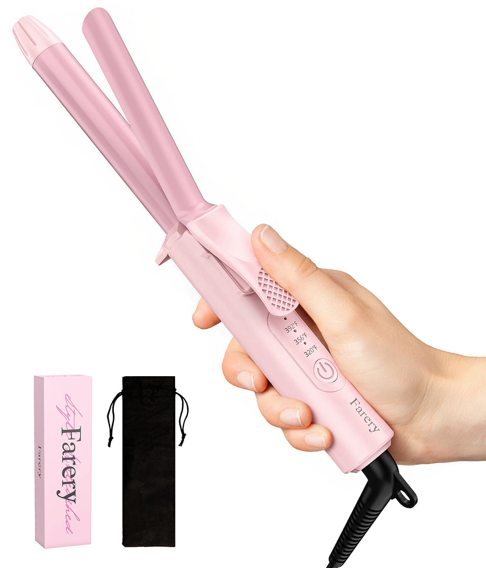 FARERY mini curling iron with half-inch barrel for precise pixie cuts and roots.