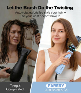 Farery rotating round brush 2in smooths longer sections